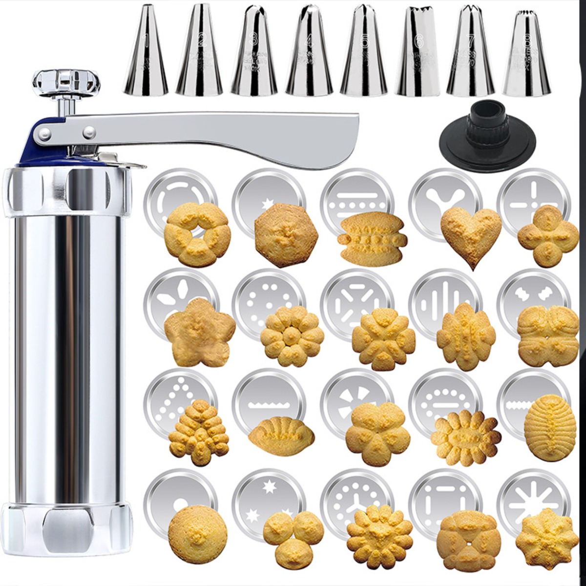 Churros Maker Gun - Kit Pressa per Biscotti in Acciaio
