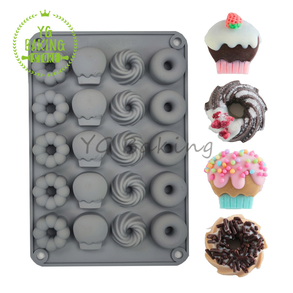 Donut Mold Silicone - Dorica 3D Mini ciambella Sawalin Cupcake