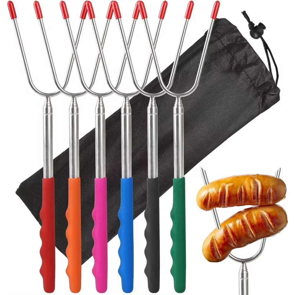 Hot Dog Press - 5/6/10pcs Forchette telescopiche per barbecue Marshmallow