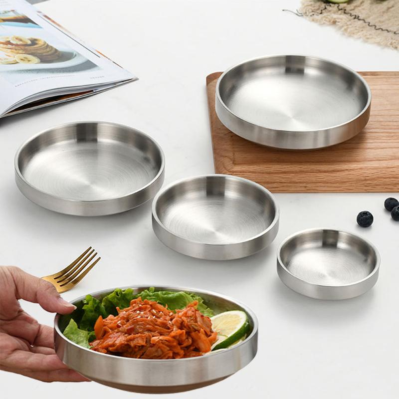 Dim Sum Basket - Piatto in acciaio inossidabile a fondo