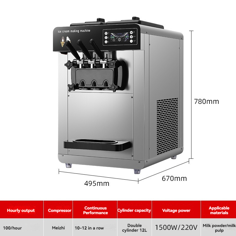 Waffle Cone Maker - Macchina per Gelato Soft Serve Completamente